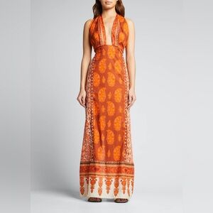 Johanna Ortiz Old Indian Sun Printed Cotton Poplin Dress, size 6